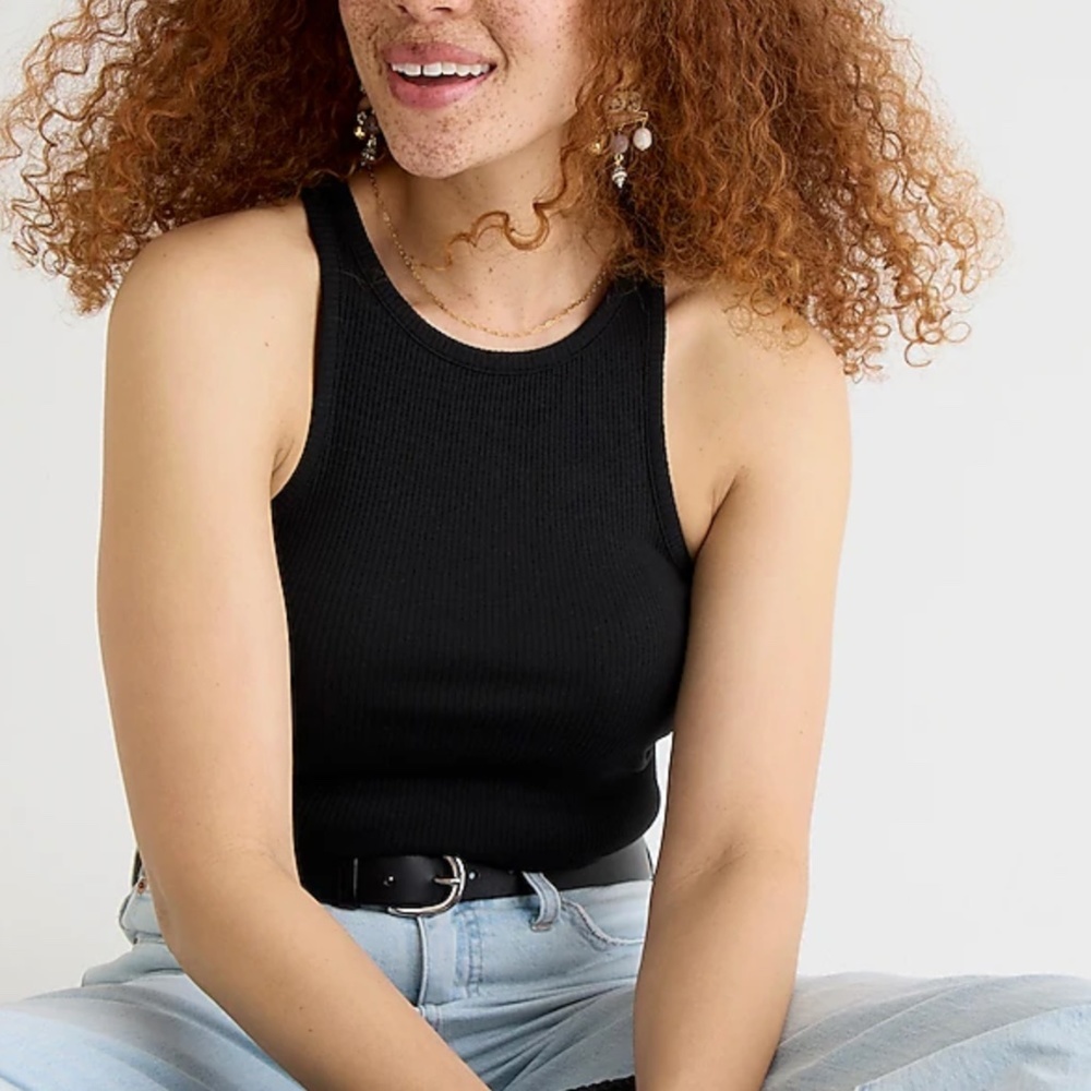 J Crew New Favorite Tank Top in vintage rib - Black